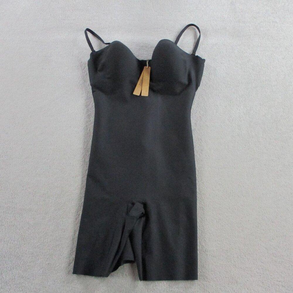 SKIMS Body Zoned Underwire Mid Thigh Bodysuit Womens LDD Onyx Black Shaping NWT - Picture 2 of 9